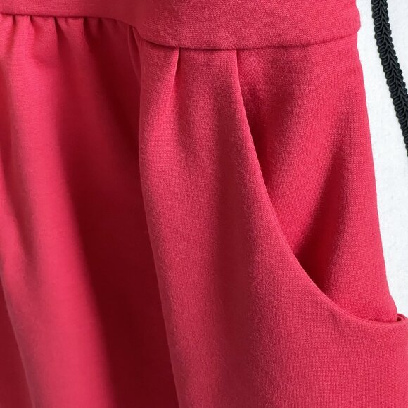 BANANA REPUBLIC Red Sleeveless Knit Dress Gathered Waist Cutout Back Size 0 - Picture 10 of 10
